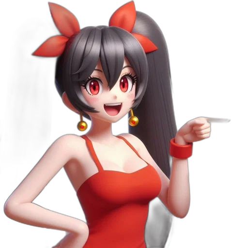 dress, staff, weapon, animal, anime, 3d render, pixel art, cartoon transparent PNG cut-out