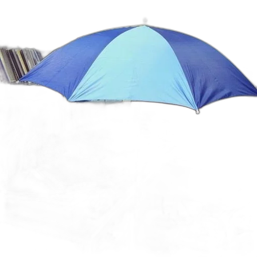 umbrella, hat, staff, jacket, 3d render, blue, propped, over transparent PNG cut-out