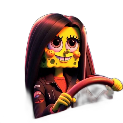 car, face, mask, cartoon, 3d render, concept art, pixel art, spongebob transparent PNG cut-out