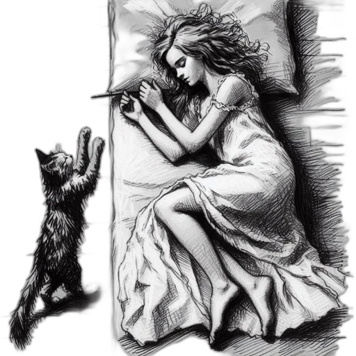 animal, creature, pencil sketch, photorealistic, fantasy art, concept art, night, forest transparent PNG cut-out