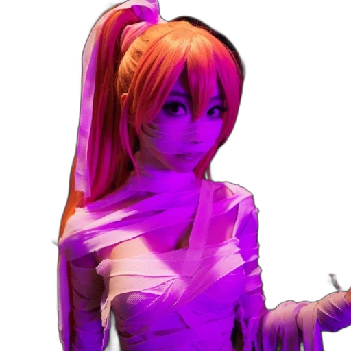 staff, dress, robot, weapon, vaporwave, 3d render, concept art, anime transparent PNG cut-out