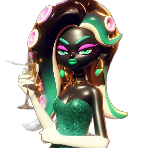 weapon, staff, jewelry, dress, concept art, vaporwave, 3d render, fantasy art transparent PNG cut-out