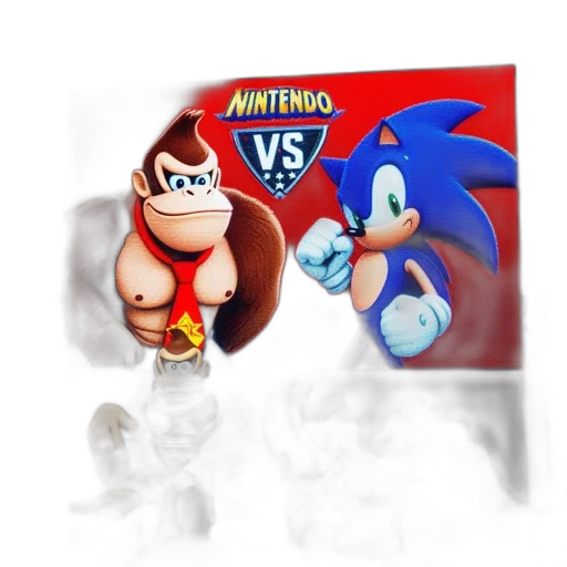 concept art, 3d render, prominent, gaming, icons, donkey, kong, sonic transparent PNG cut-out