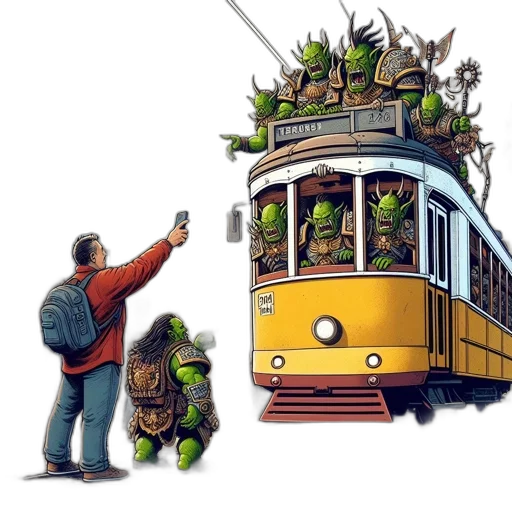 robot, animal, tree, staff, concept art, pixel art, comic book art, cartoon transparent PNG cut-out