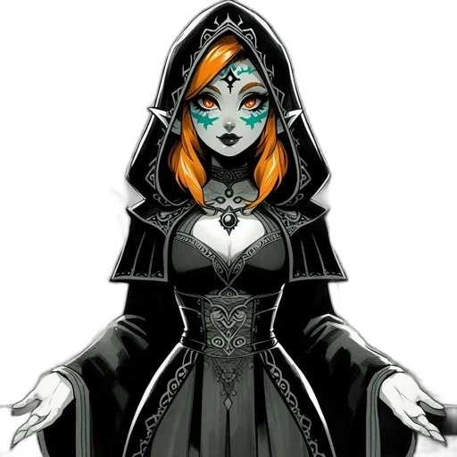 staff, mask, dress, jewelry, concept art, fantasy art, pixel art, comic book art transparent PNG cut-out