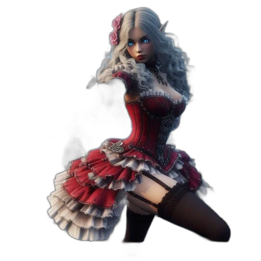 dress, staff, weapon, concept art, fantasy art, 3d render, pixel art, red transparent PNG cut-out