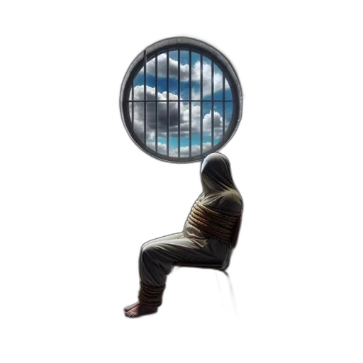 umbrella, face, jacket, creature, concept art, pixel art, photorealistic, fog transparent PNG cut-out