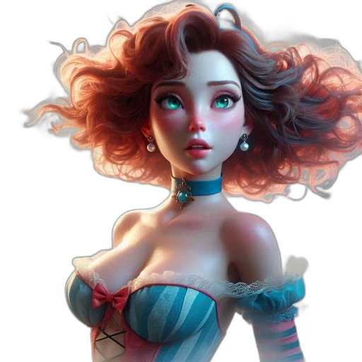 dress, fantasy art, concept art, 3d render, comic book art, digitally, rendered, character transparent PNG cut-out