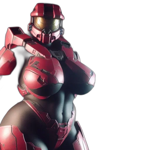 robot, concept art, 3d render, red, armored, figure, stands, within transparent PNG cut-out