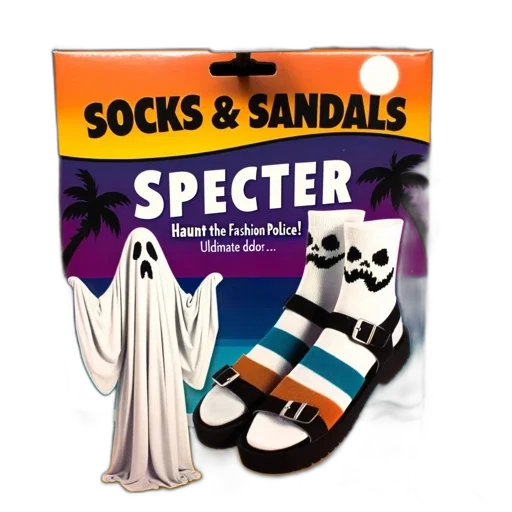product, packaging, specter, brand, socks, featuring, ghost, faces transparent PNG cut-out