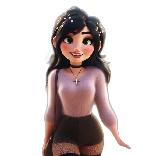 dress, jewelry, staff, 3d render, concept art, cartoon, fantasy art, animated transparent PNG cut-out