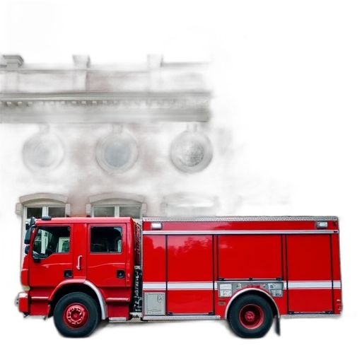 weapon, concept art, photorealistic, 3d render, fire, red, white, truck transparent PNG cut-out