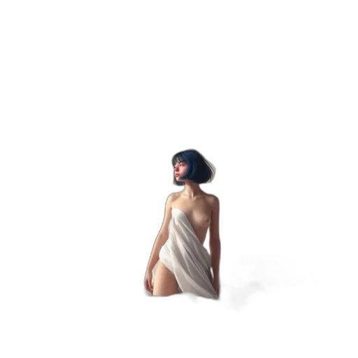 dress, hat, hair, creature, 3d render, pixel art, concept art, photorealistic transparent PNG cut-out
