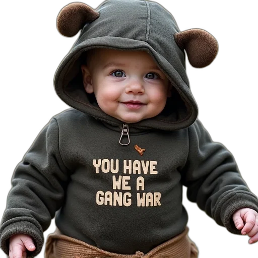 jacket, weapon, animal, face, long, sleeved, baby, bodysuit transparent PNG cut-out