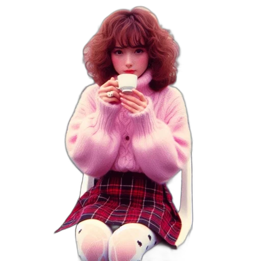 dress, jacket, food, vaporwave, photorealistic, pixel art, concept art, pastel transparent PNG cut-out