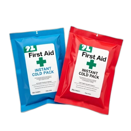 two, identical, blue, red, first, aid, instant, cold transparent PNG cut-out