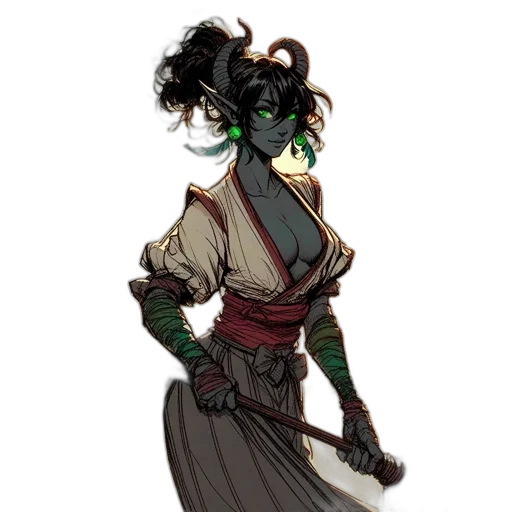 staff, mask, concept art, fantasy art, comic book art, watercolor, green, dark transparent PNG cut-out