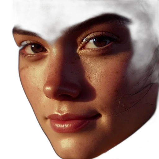 face, mask, hat, crown, photorealistic, 3d render, concept art, fantasy art transparent PNG cut-out