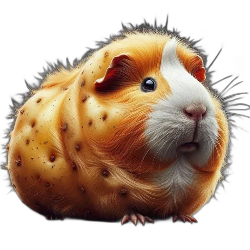 animal, creature, hair, food, photorealistic, concept art, 3d render, anthropomorphized transparent PNG cut-out