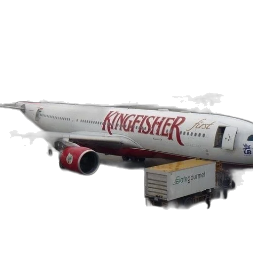 3d render, photorealistic, concept art, kingfisher, first, airplane, parked, tarmac transparent PNG cut-out