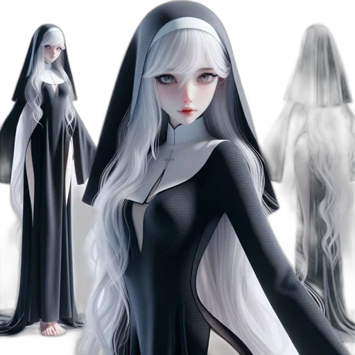 dress, concept art, fantasy art, 3d render, comic book art, monochrome, dark, animated transparent PNG cut-out