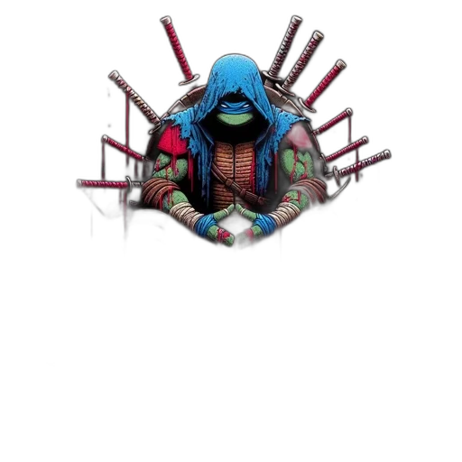mask, jacket, robot, creature, concept art, pixel art, 3d render, cyberpunk transparent PNG cut-out