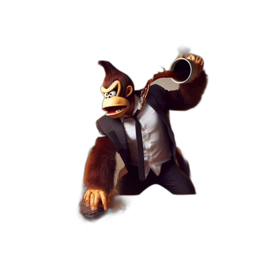 mask, jacket, staff, animal, 3d render, concept art, pixel art, fantasy art transparent PNG cut-out