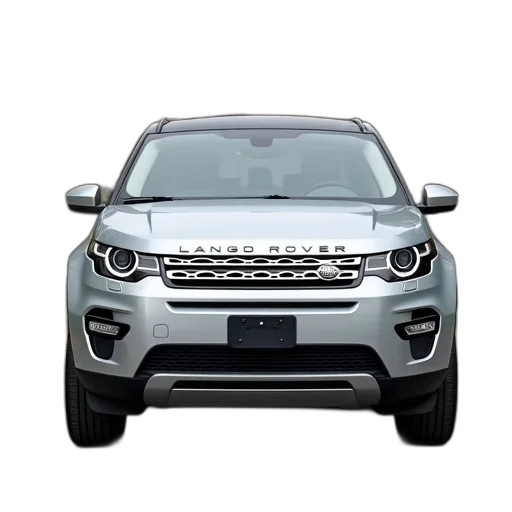 car, 3d render, silver, land, rover, parked, driveway, front transparent PNG cut-out