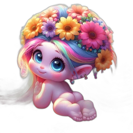crown, flower, hat, creature, 3d render, photorealistic, fantasy art, concept art transparent PNG cut-out