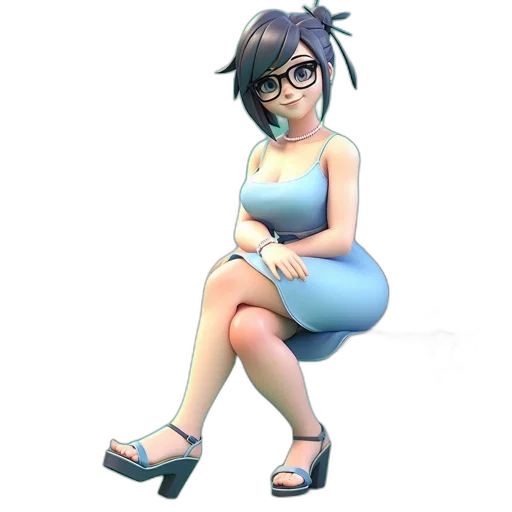 dress, staff, robot, jewelry, concept art, 3d render, fantasy art, anime transparent PNG cut-out