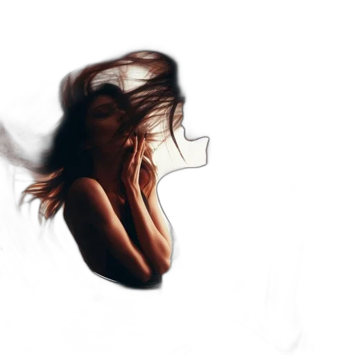 hair, face, mask, dress, photorealistic, oil painting, watercolor, pencil sketch transparent PNG cut-out