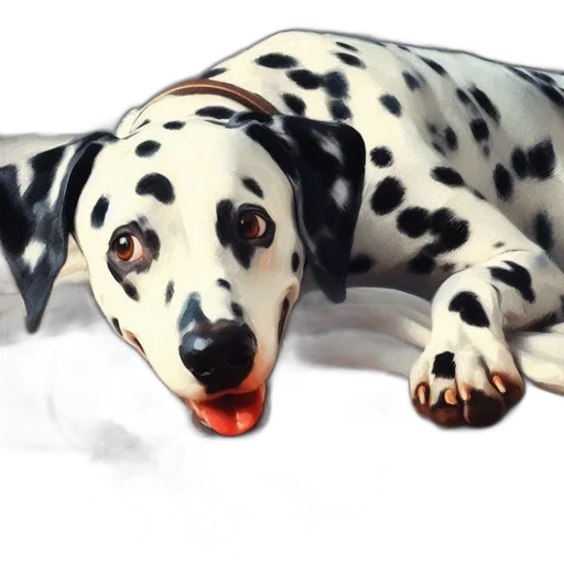 animal, creature, face, photorealistic, 3d render, watercolor, concept art, dalmatian transparent PNG cut-out