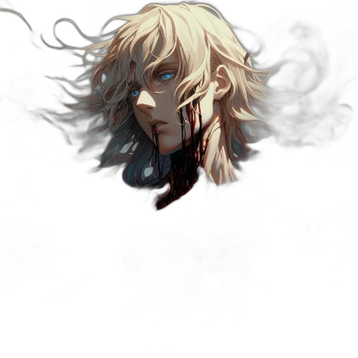 mask, face, hair, creature, concept art, fantasy art, watercolor, comic book art transparent PNG cut-out