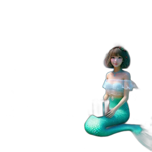 creature, dress, animal, hair, 3d render, vaporwave, pixel art, concept art transparent PNG cut-out