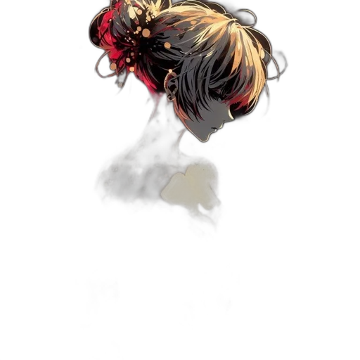 mask, crown, hair, face, concept art, photorealistic, anime, watercolor transparent PNG cut-out