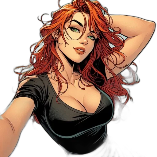 dress, comic book art, cartoon, concept art, fantasy art, red, earth tones, digitally transparent PNG cut-out