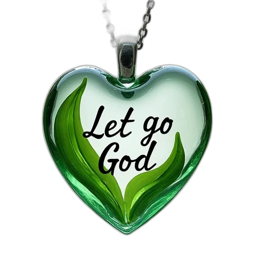jewelry, transparent, glass, pendant, silver, chain, featuring, heart-shaped transparent PNG cut-out