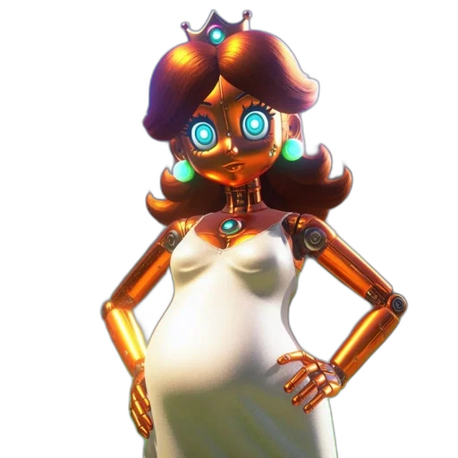 dress, mask, robot, jewelry, concept art, 3d render, fantasy art, pixel art transparent PNG cut-out