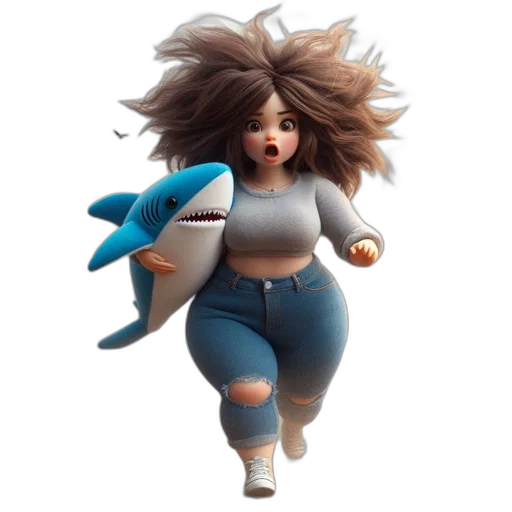creature, concept art, 3d render, cartoon, underwater, woman, voluminous, brown transparent PNG cut-out