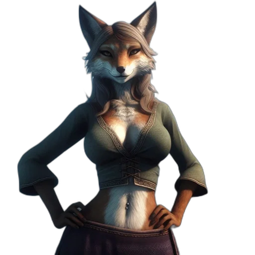 staff, dress, animal, mask, concept art, 3d render, fantasy art, pixel art transparent PNG cut-out
