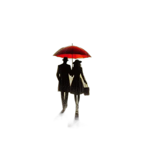 umbrella, hat, jacket, dress, concept art, photorealistic, 3d render, pixel art transparent PNG cut-out
