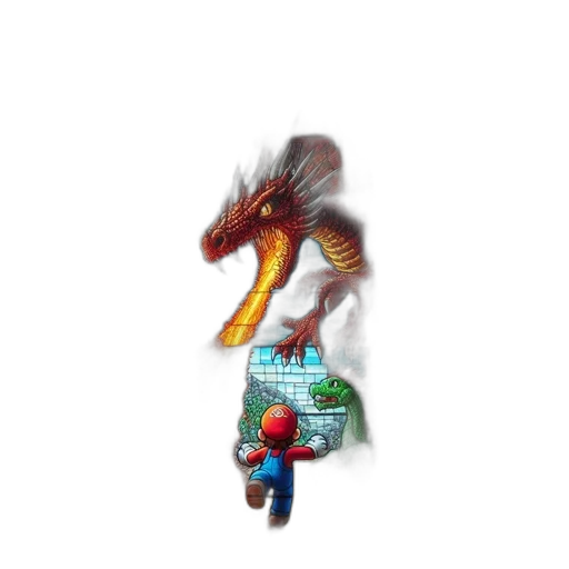 dragon, creature, animal, robot, pixel art, concept art, 3d render, fantasy art transparent PNG cut-out