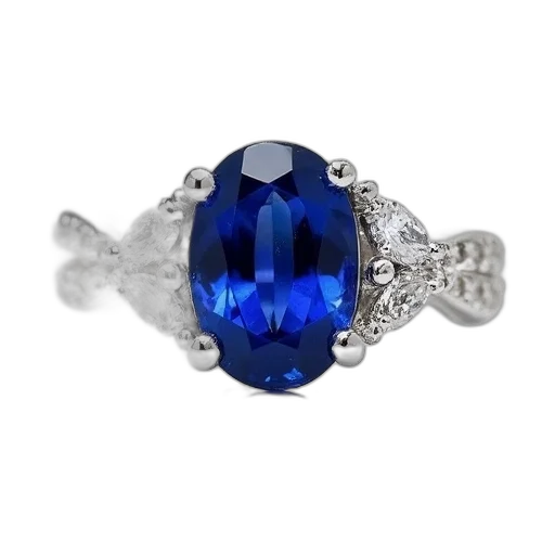 jewelry, crown, blue, sapphire, diamond, bypass, ring transparent PNG cut-out