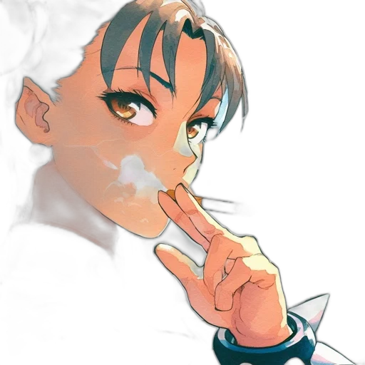 weapon, staff, face, mask, anime, watercolor, vaporwave, concept art transparent PNG cut-out