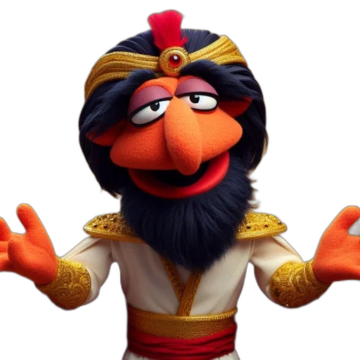crown, staff, mask, face, 3d render, concept art, puppet, character transparent PNG cut-out