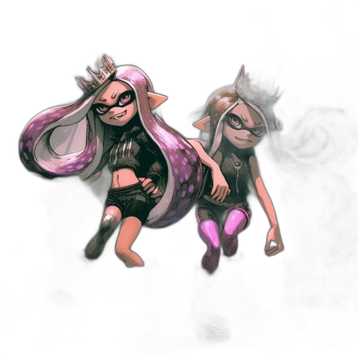 hair, concept art, watercolor, 3d render, vaporwave, dark, pastel, monochrome transparent PNG cut-out