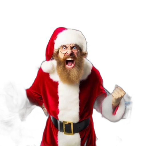 chaotic, scene, inside, christmas, store, has, santa, claus transparent PNG cut-out