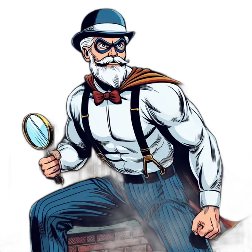 staff, hat, comic book art, concept art, cartoon, pixel art, elderly, man transparent PNG cut-out