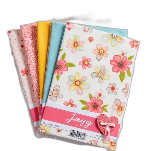 pastel, colorful, set, fabric-themed, scrapbooking, materials, displayed, includes transparent PNG cut-out