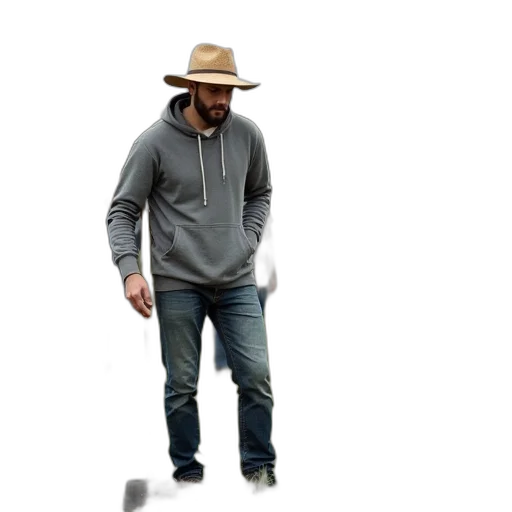 hat, jacket, staff, creature, concept art, 3d render, photorealistic, pixel art transparent PNG cut-out